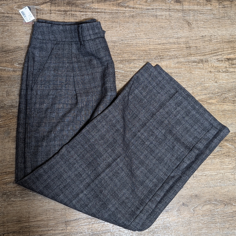 NWT Reitmans| Wide Leg Grey Plaid Trousers